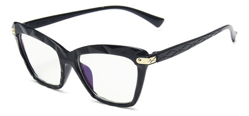 Lente Descanso Filtro Azul Textured Cat Eye Black Ojo Gato M