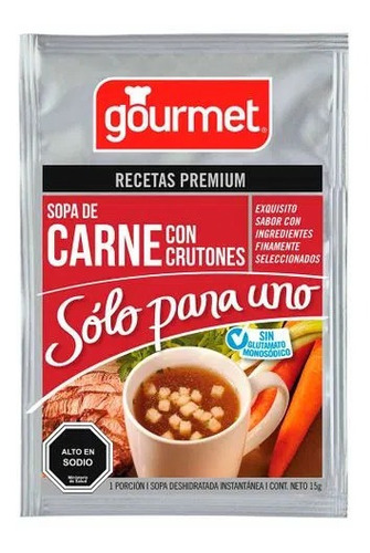 Sopa Para Uno Gourmet 15 Gr Carne C/crutones(5unidad )-super