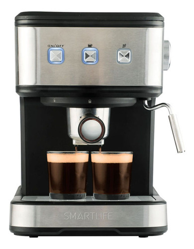 Cafetera 2 En 1 Expreso Y Capsulas Smartlife Sl-ec8501 Color Negro/Plateado