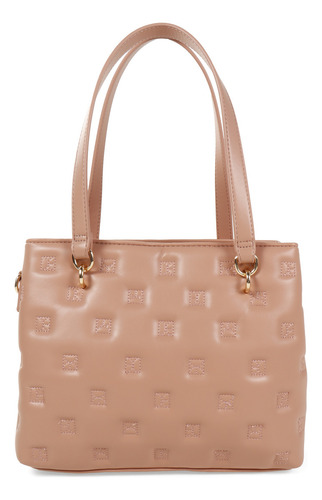 Bolsa Satchel Cloe Para Mujer Acolchada Y Mascada Multiusos Color Rosa
