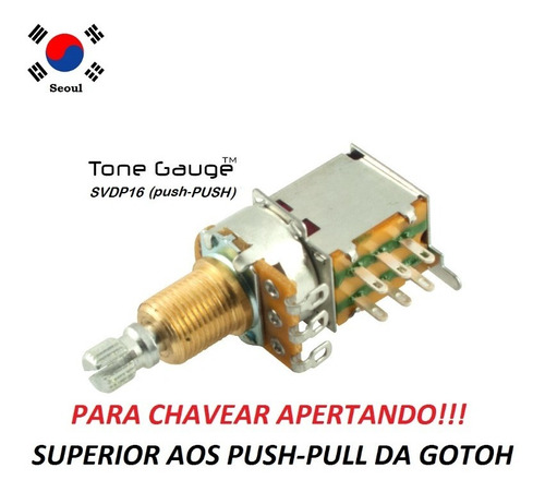 Potenciômetro Push-push Tone Gauge 500k 