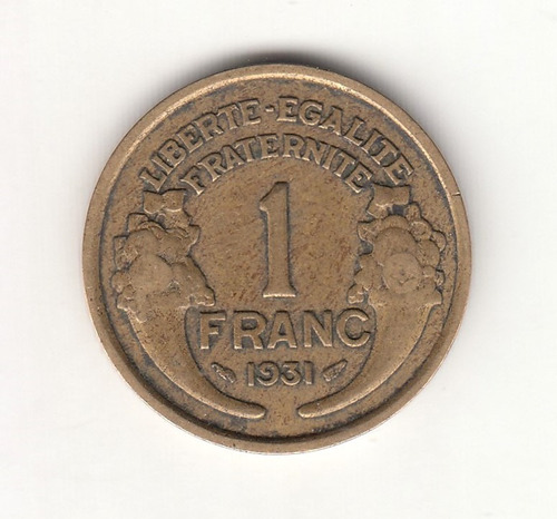 Moneda Francia 1 Francs 1931 Morlón (c85)