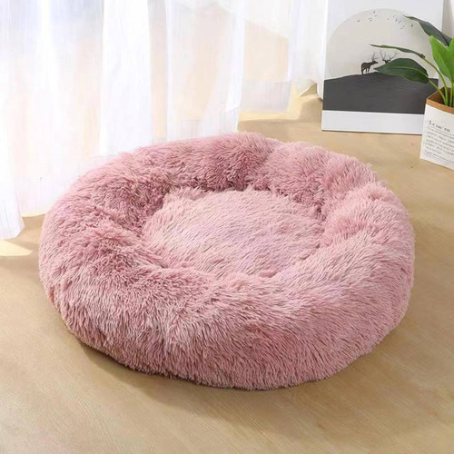 Cama Mascotas Porte Grande Afelpada Rosa Ø 80cm X Alto 15cm