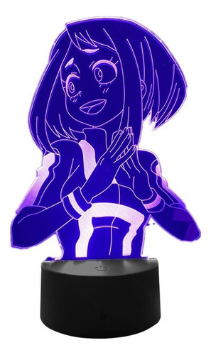 Lâmpada 3d Anime My Hero Academia Ochako Uraraka Light