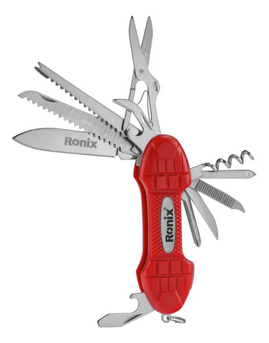 Cortaplumas Navaja Multifunción 15 Funciones Rh-1192 Ronix Color Rojo
