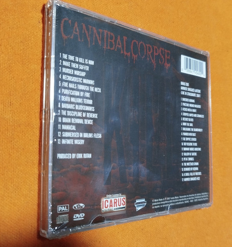 Cd Cannibal Corpse - Kill- Edición Argentina 2007 Remasterizado