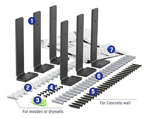Soportes Flotantes Resistentes Metal Recubierto