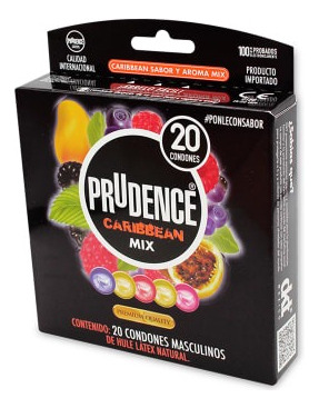 Condones De Látex Prudence Caribbean Mix 20 Condones