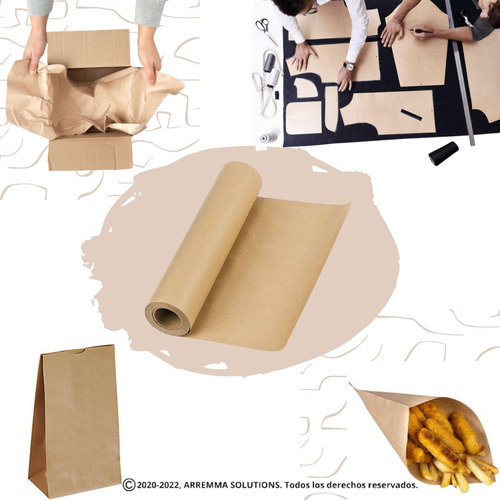 Papel Kraft Rollo 50cm Ancho X 30m 120 Gr Embalaje