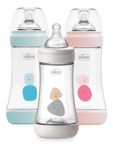 Imagen 5 de 6 de Mamadera Chicco Perfect5 240ml 2m+ Flujo Medio Natural Color Natural