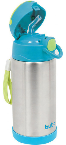 Garrafa Térmica Infantil Parede Dupla Aço Inox 400ml Buba Cor Azul