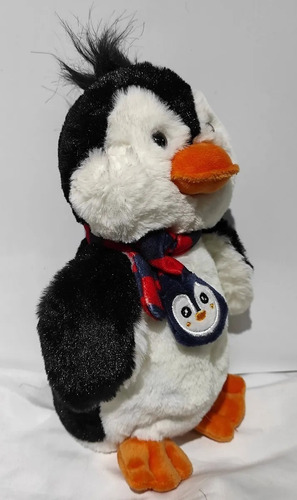 Peluche Pinguino Con Bufanda Parado 29cm