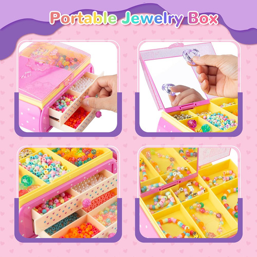 Kit De Bijouterie Infantil Con Cofre Con Cajones - Premium!