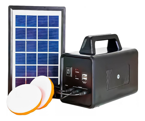 Kit Solar Completo 11000mah: 2 Lâmpadas Led Carregador 120w,