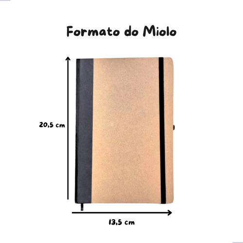 Caderneta Anotação A5 Executiva Tipo Moleskine Capa Kraft