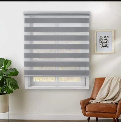 Cortinas Roller Duo Zebra Dia Y Noche 160x200 Chocolate Gris