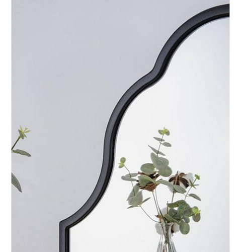 Espejo De Baño Negro Grande Compatible Con Cualquier Pared.