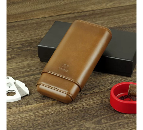 Estojo Para Charutos Cubano Cohiba - Umidor Elegante Marrom