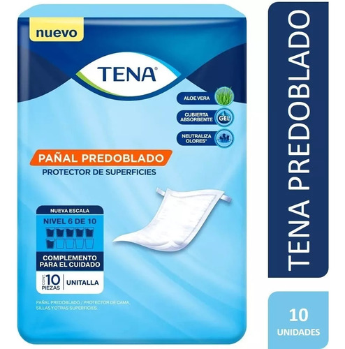 Pañales para adultos descartables Tena Pañal Predoblado Unitalla x 10 u