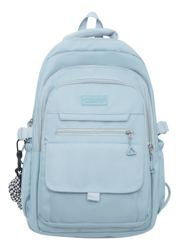 Mochila Casual De Color Sólido Mochila De Gran Capacidad