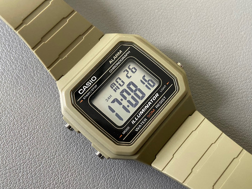 Reloj Casio W217h-5av Digital Original Beige Beige Negro (Usado)