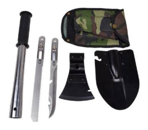 4-en-1 Zapador Pala Set Camping Senderismo Cuchillo Emergenc