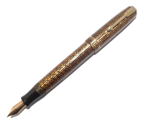 Caneta Tinteiro Parker Vacumatic Golden Web Junior 14k - Nos