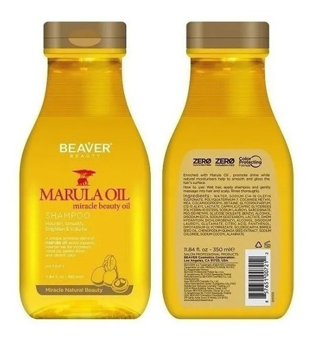 Beaver® Shampoo Marula Oil Nutrición Profunda 350ml
