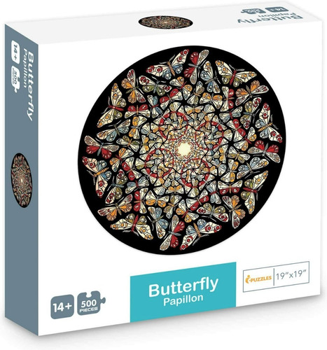 Puzzle Circular Mandala 500 Piezas Mariposas