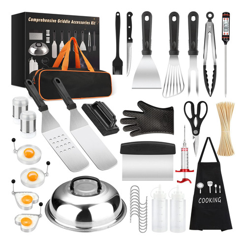 Kit De Accesorios Parrilla 135 Pzs Con Espátula Pinzas Y Más