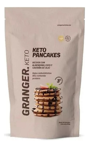 Keto Pancakes Proteico Granger Harina De Caju,coco Y Huevo Sabor Vainilla