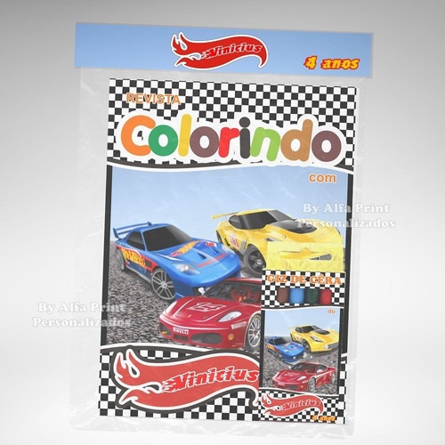 40 Kit Colorir Hot Whells Revista Arte Xadrez Giz Lembrança