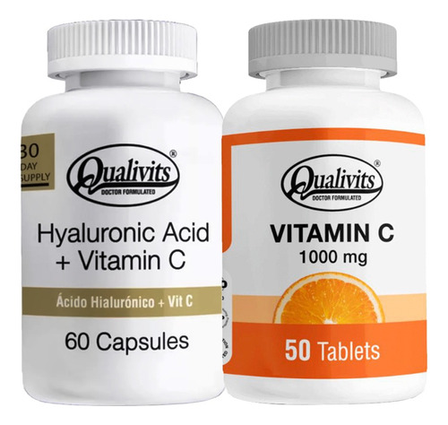 Ácido Hialurónico + Vitamina C 1000 Mg 50 Tabletas Qualivits