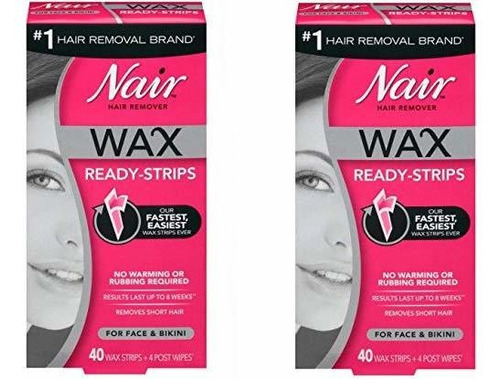 Nair Hair Remover Wax Ready-strips 40 Count Face / Bikini (p