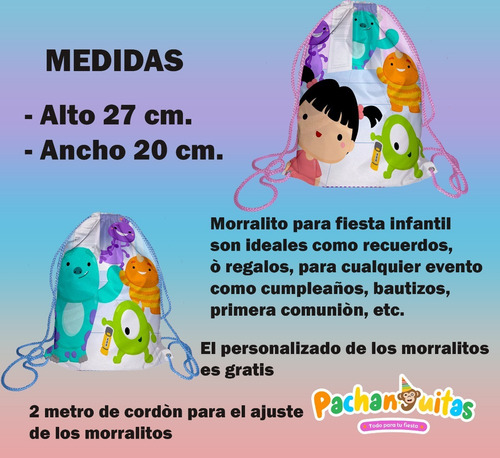 70 Morralito Dulcero Bolo Fiesta Infantil Monster Inc Bebe