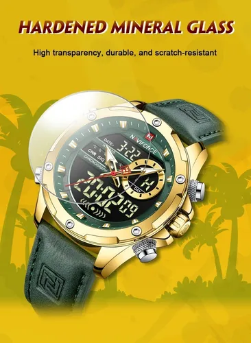 Naviforce Luxury Sport Cronógrafo Relojes De Cuero Para Homb
