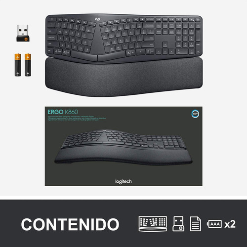Teclado Inalámbrico Ergonómico Dividido Logitech Ergo K860