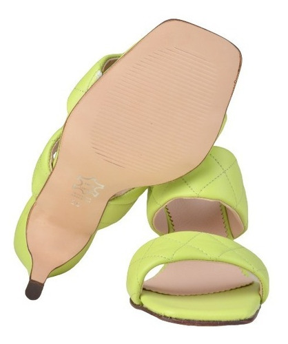 Sandalias Zuecos Taco De Mujer De Cuero Bruselas - Ferraro