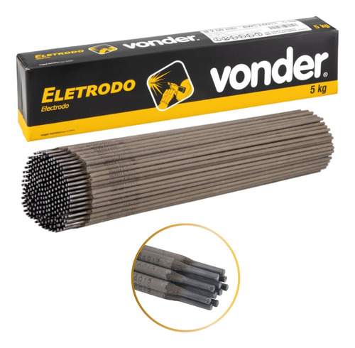 Eletrodo Revestido P/ Aço Carbono 5kg C/ 2,50mm, 6013 Vonder