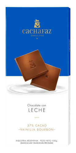 Imagen 1 de 7 de Chocolate Con Leche Cachafaz 100gr. 37% Cacao