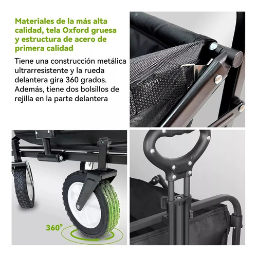 Carrito Vagon Plegable De Carga Multiusos Con Ruedas Camping