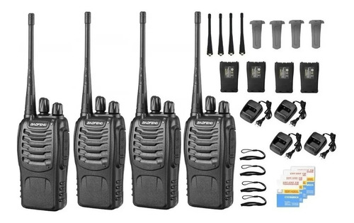 Radio Walkie Talkie Baofeng Bf-888s Uhf X4 Bateria 2800m Ah