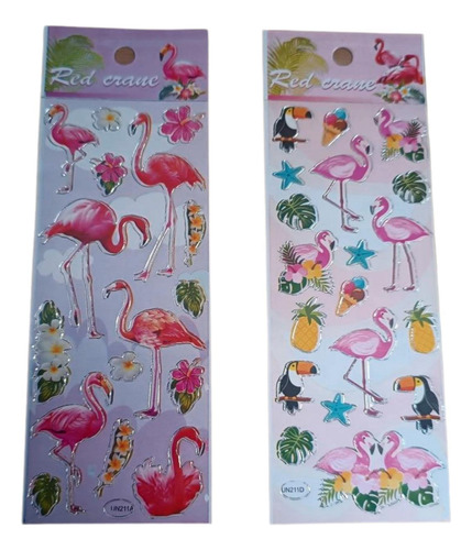 Sticker Adesivos Flamingo 24 Cartelas