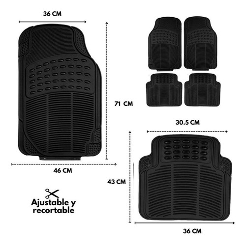 Tapetes Para Auto Universal Uso Rudo Juego De 4 Piezas