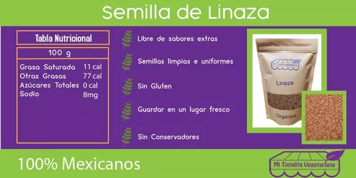 Semilla Entera De Linaza Orgánica Mexicana 290gr