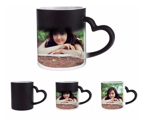 Tazas Mágicas Con Collage Fotos Personalizado Asa Corazón