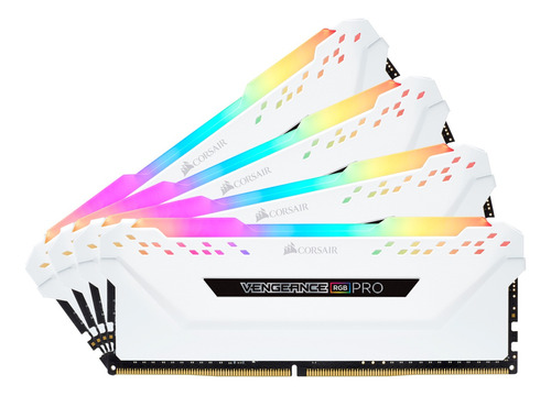 Memoria RAM Vengeance RGB Pro gamer color blanco 64GB 4 Corsair CMW64GX4M4A2666C16
