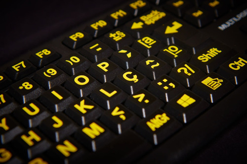 Teclado Ampliado Adaptado Baixa Visão Idosos Alto Contraste