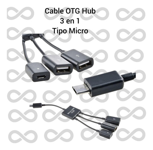 Cable Otg Hub 3 En 1 Tipo Micro / Cables Otg Micro Celular 
