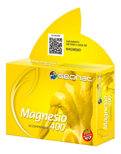 Geonat Magnesio 400mg Relajación Muscular Anti Stress 30comp